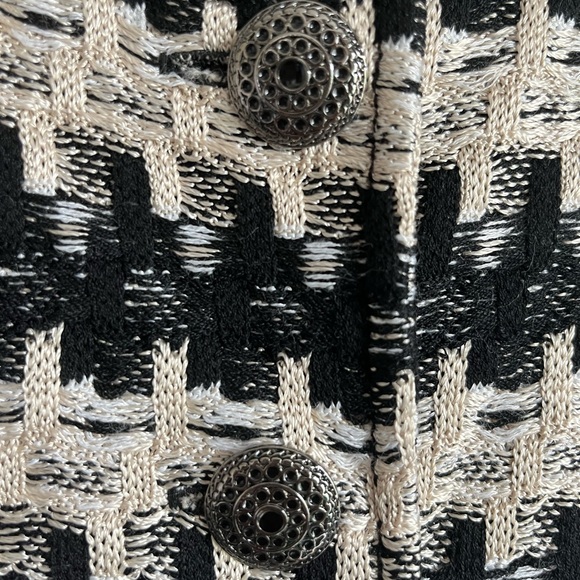 St. John NWT Women's Advik Button Front Jacket Black/Cream/White Luxury Size 6 - Picture 6 of 16